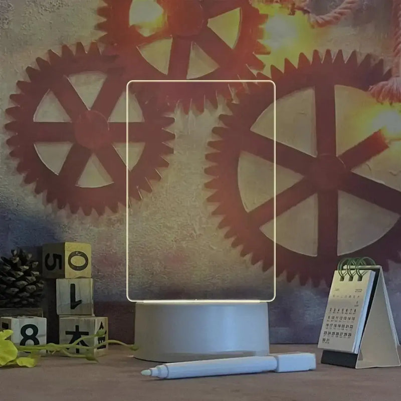Luminária de Mesa Led 3D com Tela para Escrever
